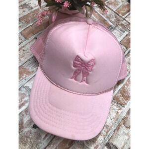 Womens Pink Trucker Hat by Otto Monogrammed Bow One Size